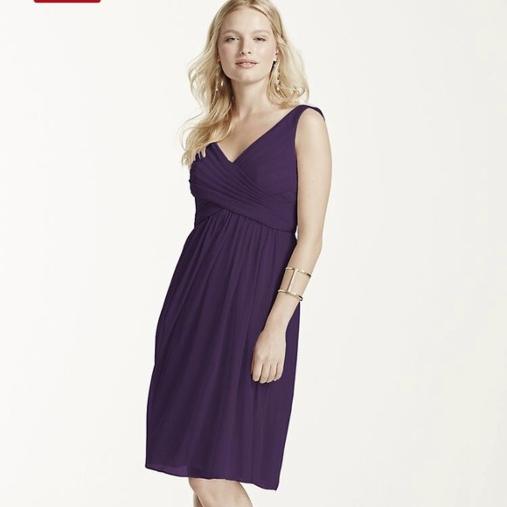 David's Bridal Short Bridesmaid Dress is Lapis